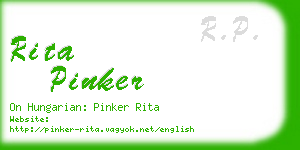 rita pinker business card